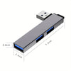 Hub USB, hub USB in alluminio a 3 porte con porta USB 2.0 e porta USB 3.0, splitter USB, prolunga USB per laptop, PC, unità flash, HDD HASHTAG