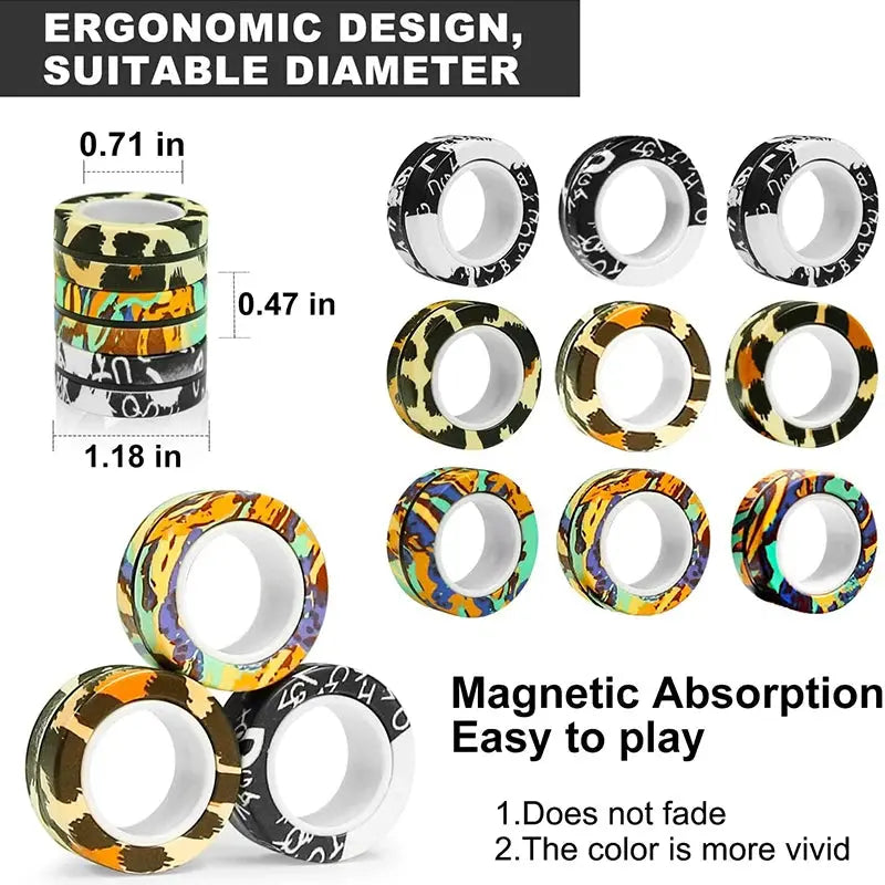 Anelli magnetici per dita Set di giocattoli colorati - My Hashtag Shop