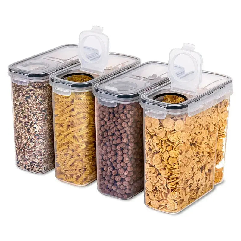 Airtight Cereal Storage Container  Food Storage Box Plastic Transparent Sealed - HASHTAG