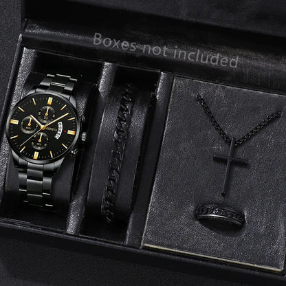 Orologio da uomo in acciaio inossidabile alla moda Orologio da polso al quarzo con calendario di lusso Orologi da uomo d&