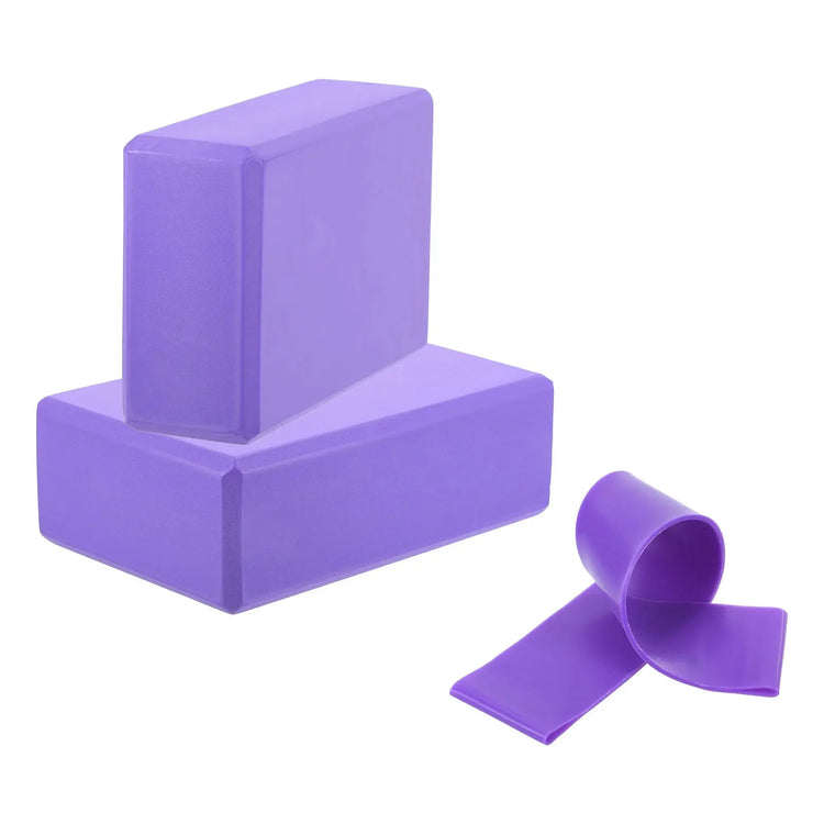 pezzi di blocchi di costruzione per yoga e 1 pezzo di fascia di resistenza set cubi mattoni per pilates tappetini di rinforzo attrezzature per esercizi a casa fitness - My Hashtag Shop