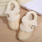 Thick Bottom Furry Clogs Women 2025 Winter Metal Buckle Waterproof Eva Plush Slippers Liebe - Making Life Easier