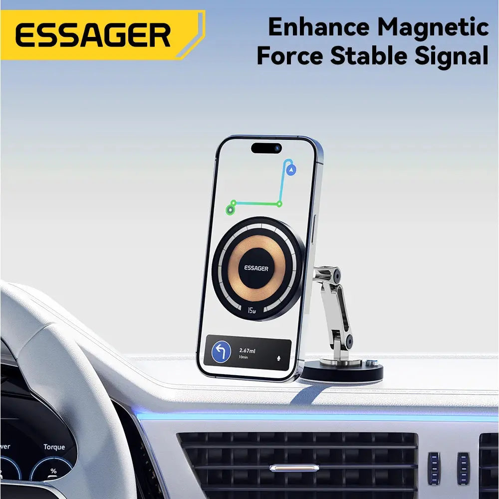Essager Caricatore wireless magnetico Supporto per telefono per auto 15W Ricarica rapida Supporto per incollare facile per Magsafe iPhone 15 14 13 Pro Max - My Hashtag Shop