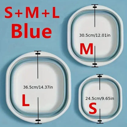 Wash Basin Laundry Baskets 3 Pack Collapsible Tub Space Saving. - HASHTAG