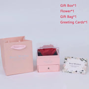 Holiday Gifts for Women Eternal Red Rose with Heart Necklace Flower Lipstick Gift for Mom Girlfriend Birthday from Daughter Sons HASHTAG