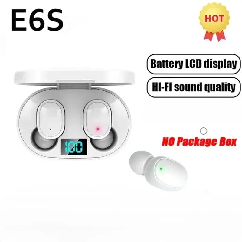 Auricolari Bluetooth wireless E6S Auricolare Bluetooth TWS Auricolari wireless Auricolari con cancellazione del rumore con cuffie con microfono - My Hashtag Shop