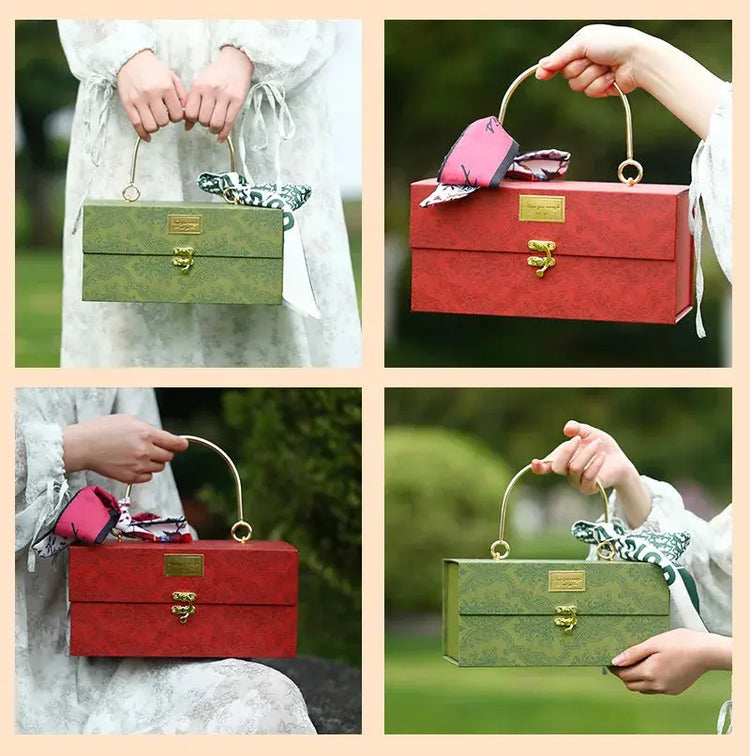 Metal Handheld Gift Box With Luxury Scarf. Liebe - Making Life Easier