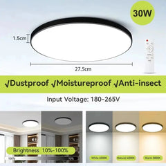 Plafoniera a LED intelligente con telecomando Plafoniere dimmerabili a 3 colori Lampade a pannello ultrasottili Lampada da soffitto per cucina camera da letto HASHTAG