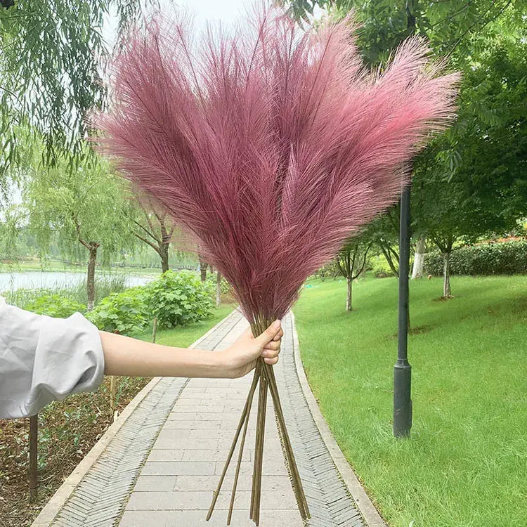 Artificial Pampas Grass Dried Reed Flowers 5pz 100cm Liebe - Making Life Easier