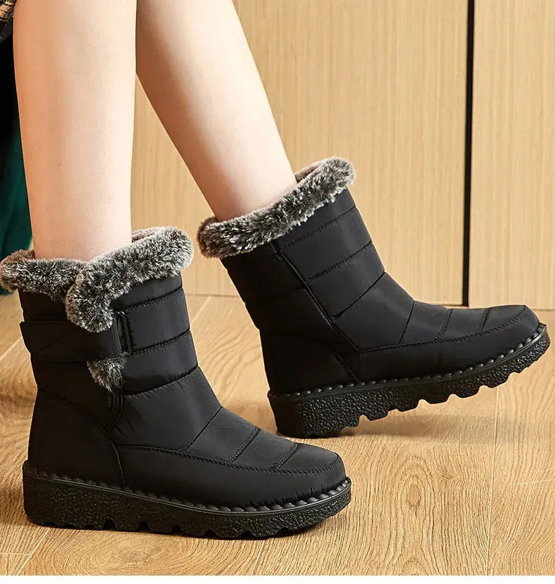 Woman Winter Boots Ankle Low Heels Botas Mujer Waterproof Snow Boots Liebe - Making Life Easier