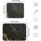 Absorbent Dish Drying Mat for Kitchen Counter with Hanging Loop Black Marble Gold - HASHTAG