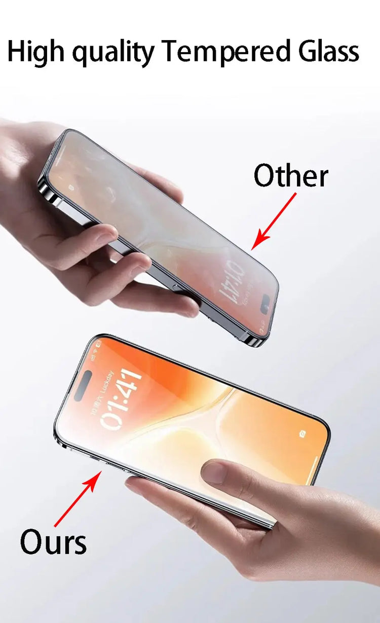 4 pezzi di vetro temperato per iPhone 16 15 14 13 12 11 Pro Max protezione dello schermo per iPhone 7 8 Plus X XS Max XR pellicola protettiva in vetro - My Hashtag Shop