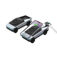 Nuovo caricabatterie wireless multifunzione 3 in 1 Cybertruck Caricabatterie Qi2 da tavolo per iPhone (15 W), Iwatch (5 W), Airpods (2,5 W) Ricarica HASHTAG