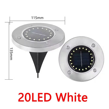 1/4/8 pezzi luci solari per esterni 8/20 LED disco lampada sotterranea faretto luce solare interrata per la decorazione del cortile del prato del giardino domestico