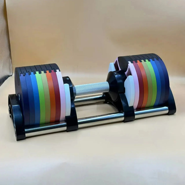 Set manubri rotondi regolabili, seconda generazione, aumento 2 kg, 24 kg, 36 kg, fitness, appena aggiornato - My Hashtag Shop