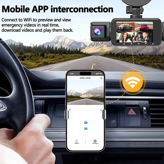 Dashcam 4 canali wifi car dvr cruscotto telecamere per auto way back box modalità parcheggio 24 ore anteriore e posteriore interno 360 dash cam - My Hashtag Shop