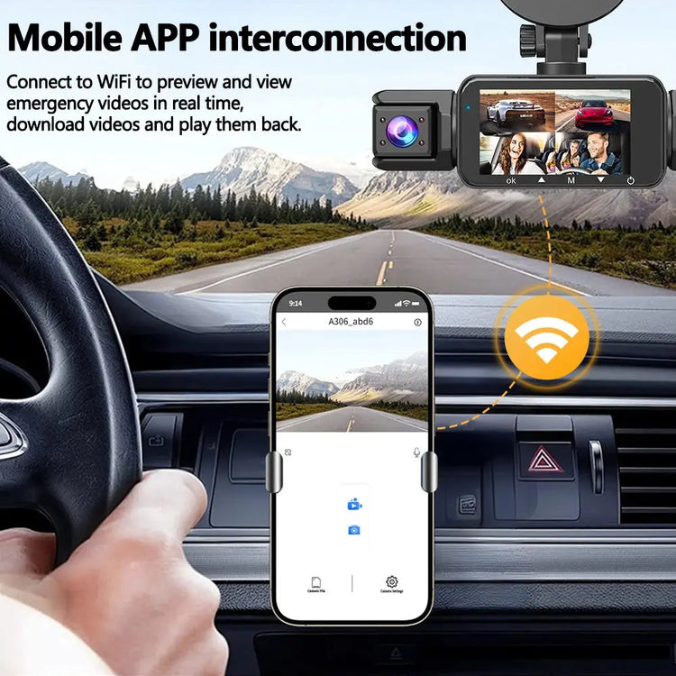 Dashcam 4 canali wifi car dvr cruscotto telecamere per auto way back box modalità parcheggio 24 ore anteriore e posteriore interno 360 dash cam - My Hashtag Shop