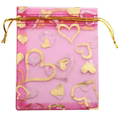 Love Heart Organza Pouches For Events 100 Pcs. Liebe - Making Life Easier