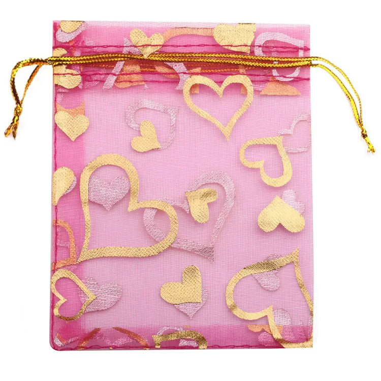 Love Heart Organza Pouches For Events 100 Pcs. Liebe - Making Life Easier
