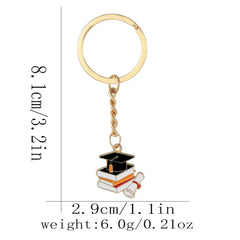 20 Graduation Gifts: "Happy Graduation" Cap-Shaped Keychain. Metal Material, Suitable for Graduation/Back to School G HASHTAG