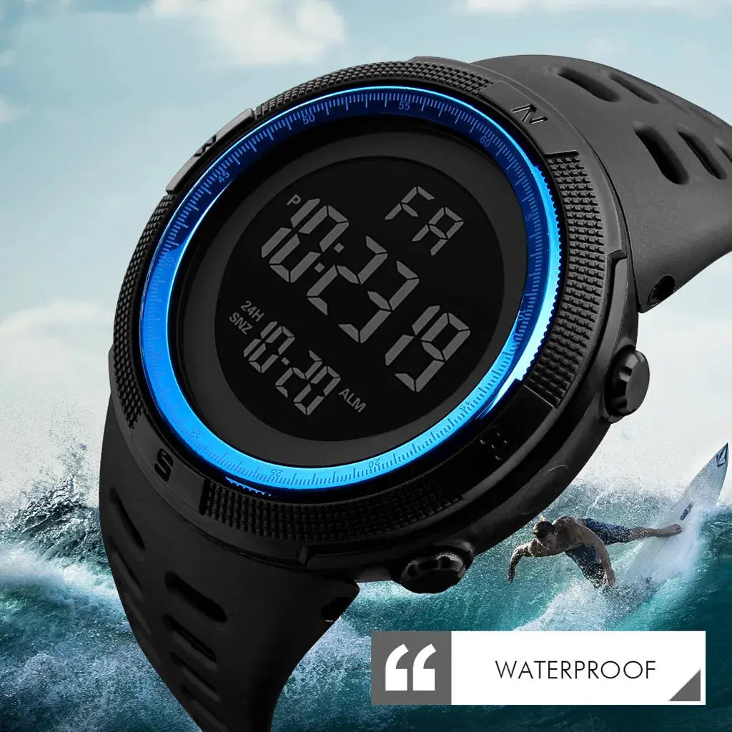 Orologio elettronico da uomo Orologi sportivi militari Orologio da polso digitale multifunzione luminoso a LED per uomo, bambino, ragazzo, studente, adolescente - My Hashtag Shop