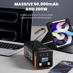 Power Bank 50000mAh 100W PD PPS Ricarica super veloce Batteria di ricambio portatile Tipo-C Cavo retrattile Powerbank per telefono portatile HASHTAG