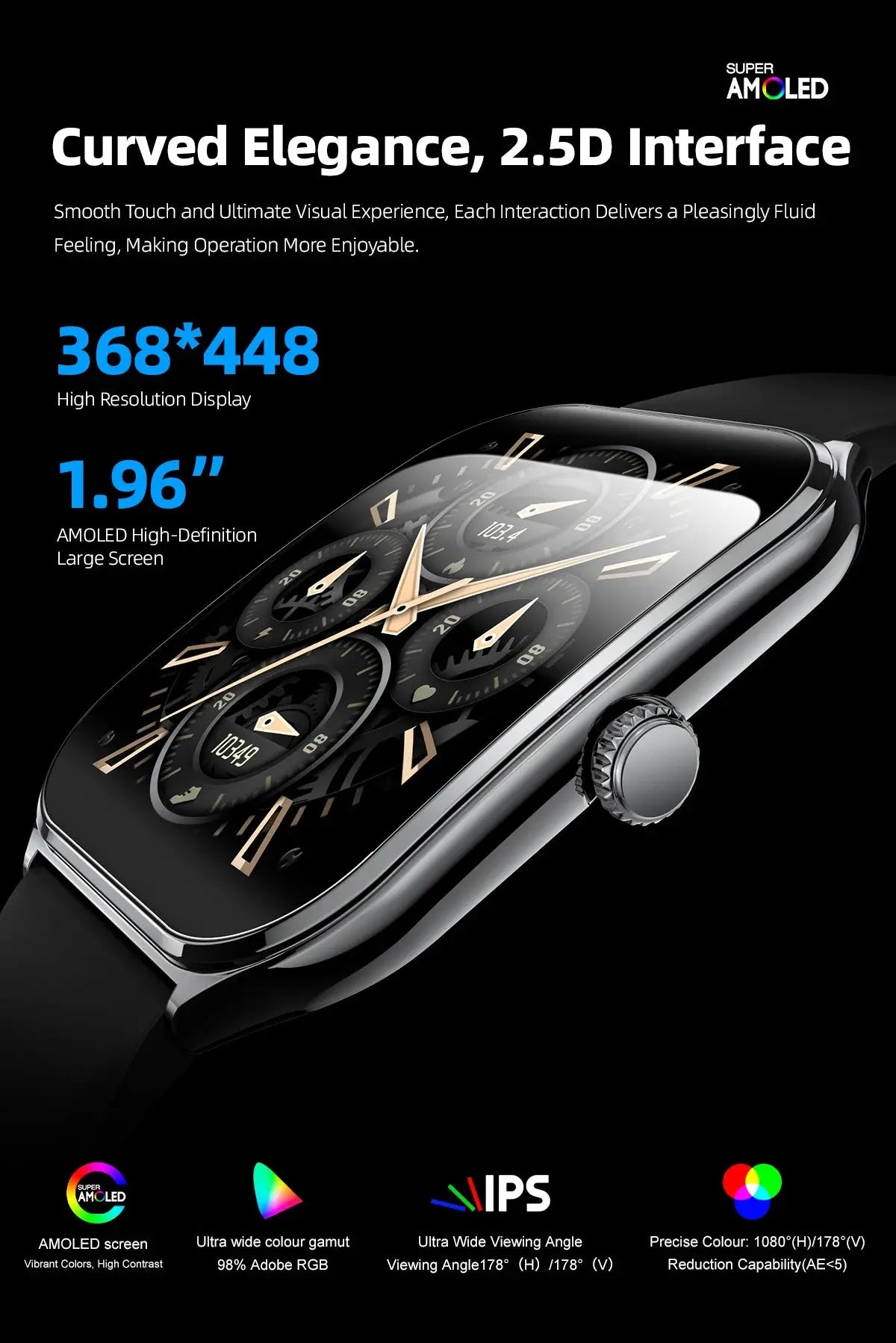Nuovo Ultra Sottile smartwatch  "AMOLED 360*360 HD Pixel Display Always Show Time Promemoria Chiamata Smartwatch Delle Signore Per huawei - My Hashtag Shop