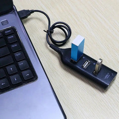 Hub USB ad alta velocità USB 2.0 a 4 porte con cavo Mini hub splitter USB Utilizzare adattatore di alimentazione Presa multipla per PC portatile Notebook HASHTAG