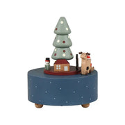 Christmas Gifts Wholesale Logo Engraved Mechanical Wind-Up Carousel Rotating Ballerina Wooden Music Box for Gift HASHTAG