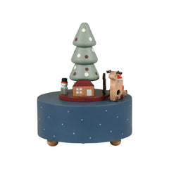 Christmas Gifts Wholesale Logo Engraved Mechanical Wind-Up Carousel Rotating Ballerina Wooden Music Box for Gift HASHTAG