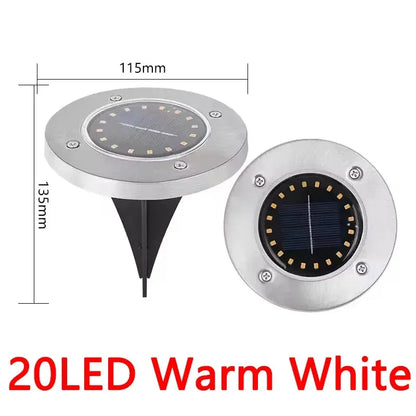 1/4/8 pezzi luci solari per esterni 8/20 LED disco lampada sotterranea faretto luce solare interrata per la decorazione del cortile del prato del giardino domestico