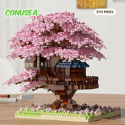 Christmas Gifts DIY Flowers Tree House Micro Building Blocks Assembly Block Handmade Bricks Girls Girlfriend Kids Birthday Gift HASHTAG
