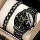 Orologio da uomo in acciaio inossidabile alla moda Orologio da polso al quarzo con calendario di lusso Orologi da uomo d&