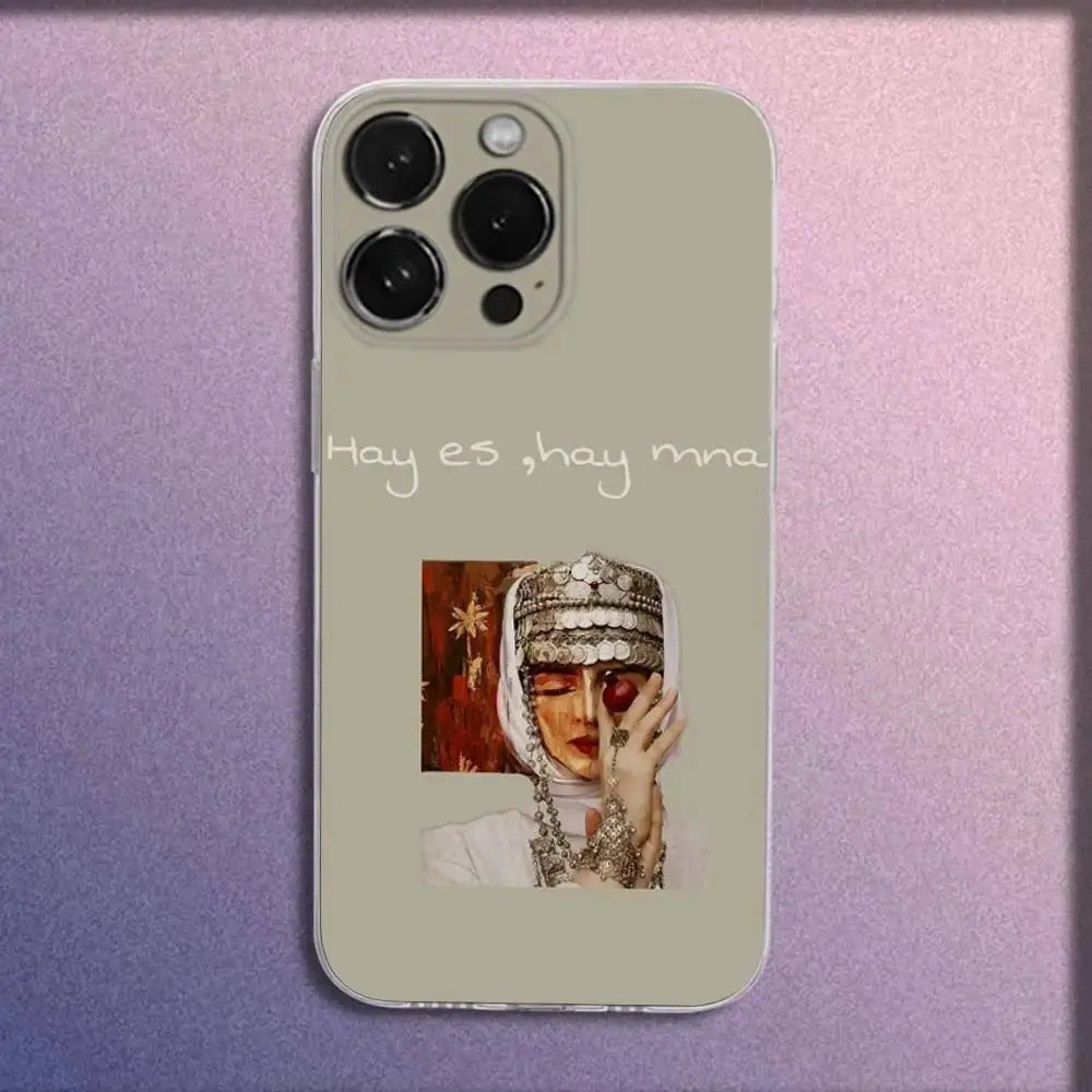 Custodia per telefono armeno Dedo Babo A-Artsakh per iPhone 16,15,14,13,12,11 Plus,Pro,Max,XR,XS,Plus,E,Mini Cover trasparente - My Hashtag Shop