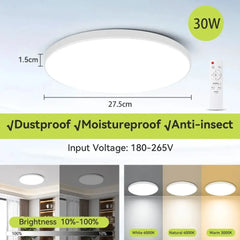 Plafoniera a LED intelligente con telecomando Plafoniere dimmerabili a 3 colori Lampade a pannello ultrasottili Lampada da soffitto per cucina camera da letto HASHTAG