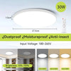 Plafoniera a LED intelligente con telecomando Plafoniere dimmerabili a 3 colori Lampade a pannello ultrasottili Lampada da soffitto per cucina camera da letto HASHTAG