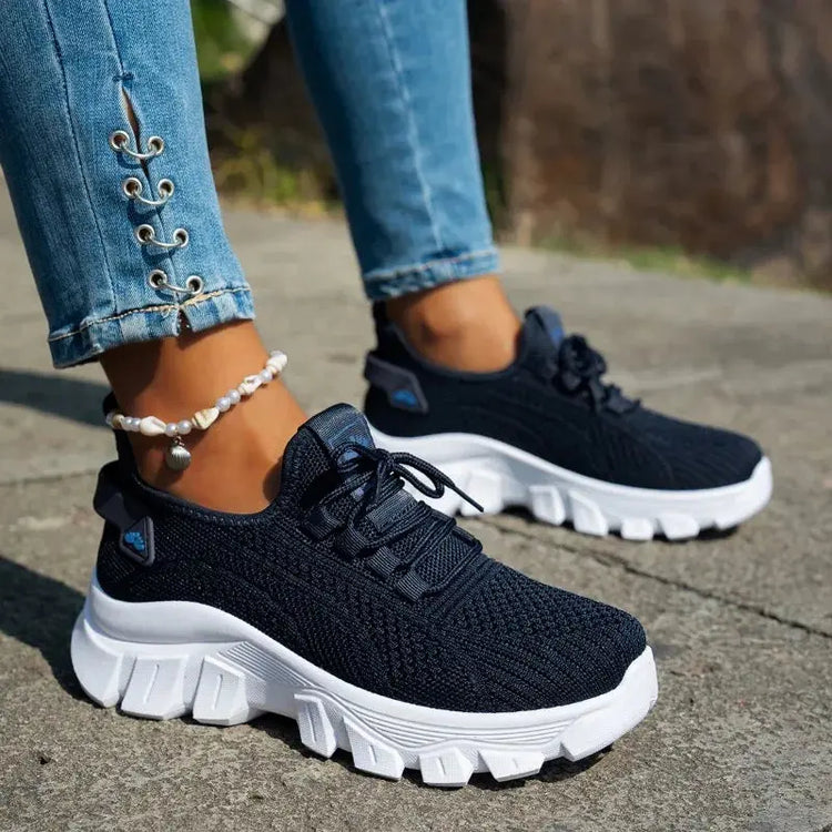 Spring Knitted Shoes Lightweight Breathable Comfort Non-Slip Casual Flat Sole Liebe - Making Life Easier