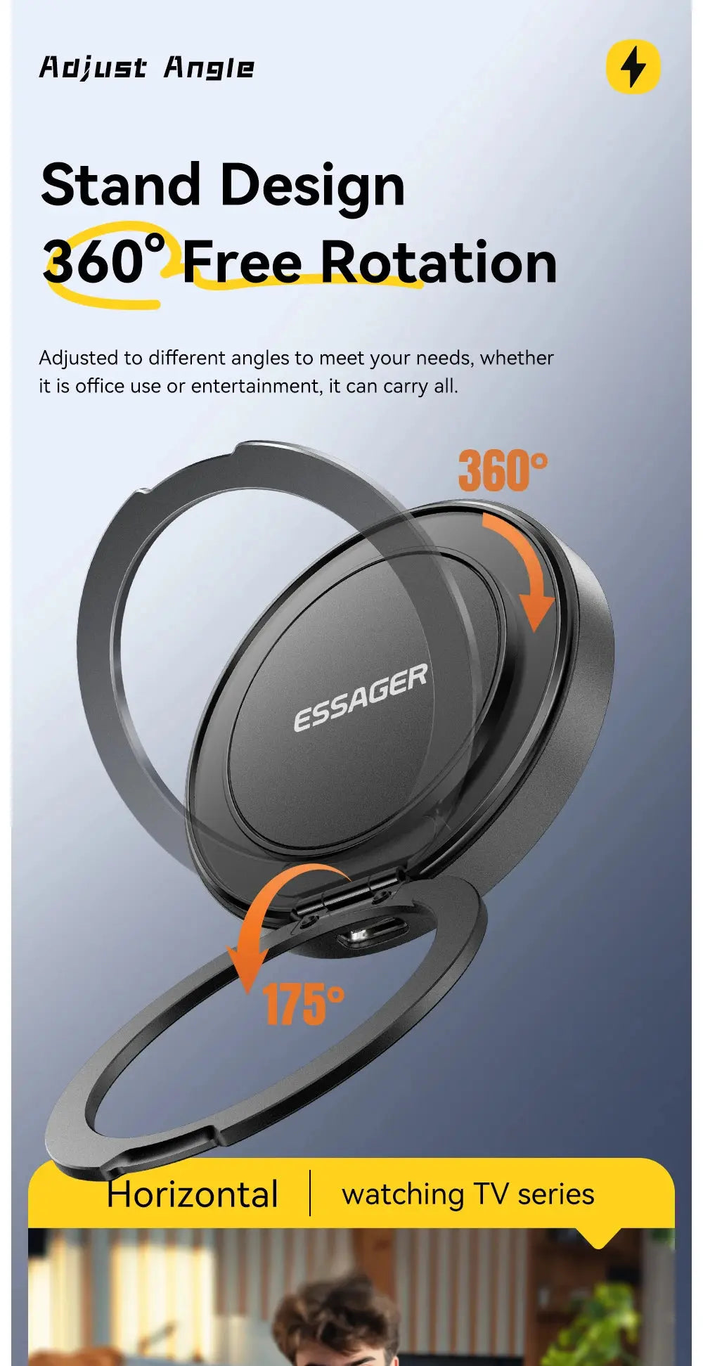 Caricabatterie wireless magnetico Essager con supporto 15W ricarica rapida per iPhone16 15 14 13Pro Max Airpods Mini caricabatterie per telefono wireless - My Hashtag Shop