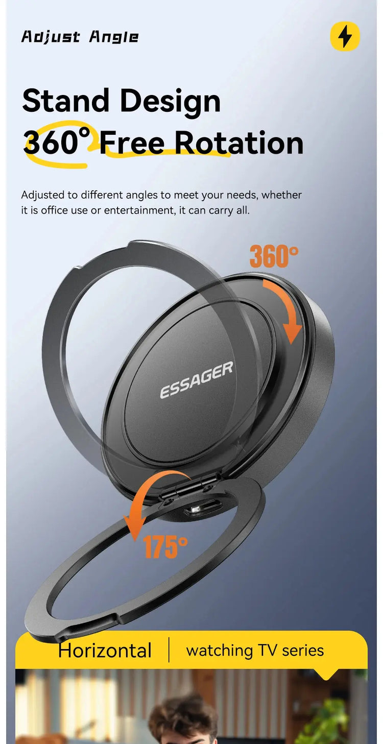 Caricabatterie wireless magnetico Essager con supporto 15W ricarica rapida per iPhone16 15 14 13Pro Max Airpods Mini caricabatterie per telefono wireless - My Hashtag Shop
