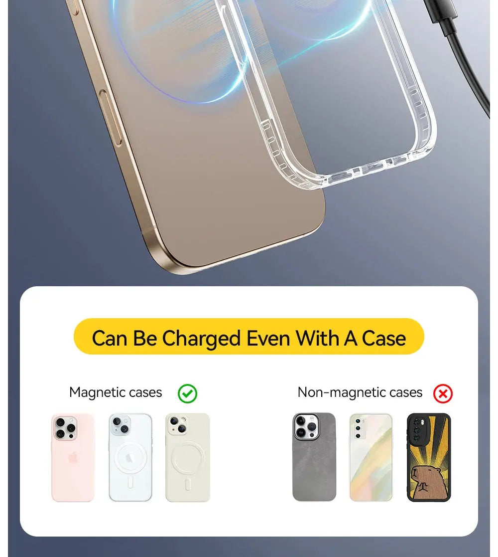 Caricabatterie wireless magnetico Essager con supporto 15W ricarica rapida per iPhone16 15 14 13Pro Max Airpods Mini caricabatterie per telefono wireless - My Hashtag Shop