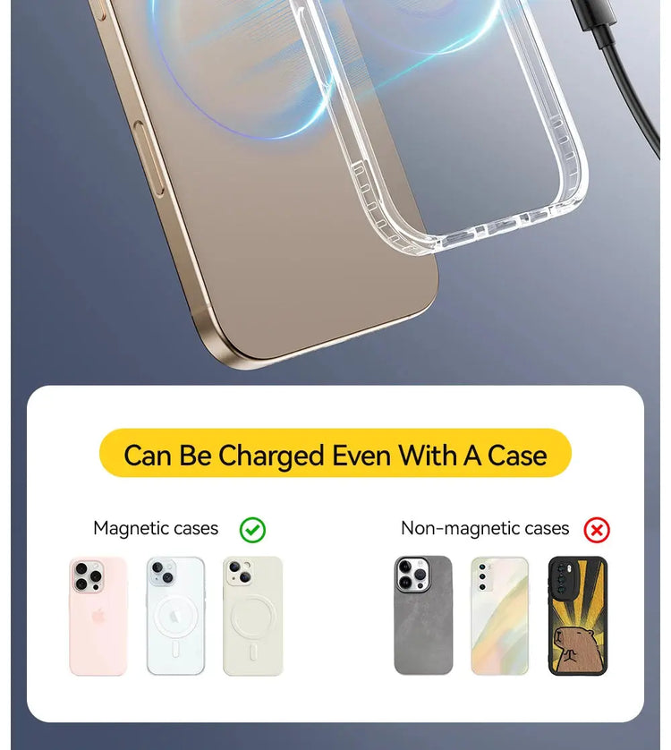 Caricabatterie wireless magnetico Essager con supporto 15W ricarica rapida per iPhone16 15 14 13Pro Max Airpods Mini caricabatterie per telefono wireless - My Hashtag Shop