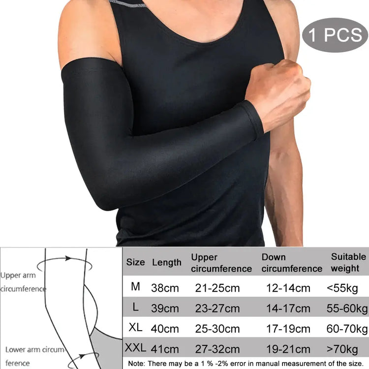 1 pezzo traspirante protezione UV ad asciugatura rapida maniche da braccio da corsa gomitiera da basket parabraccia fitness scaldamuscoli sportivi da ciclismo - My Hashtag Shop