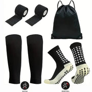 Set di attrezzature da calcio da 4 pezzi, calzini antiscivolo, coperture per calzini, borsa, benda HASHTAG