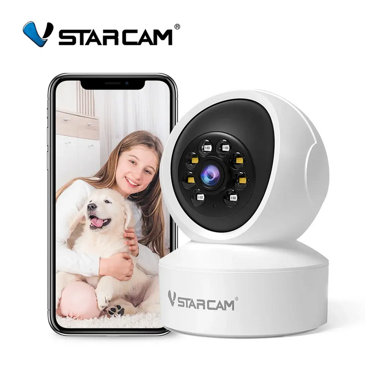Telecamera di sicurezza interna Vstarcam per la casa 360 °   Copertura Visione notturna a colori Rilevazione movimento audio bidirezionale Personalizza la zona - My Hashtag Shop