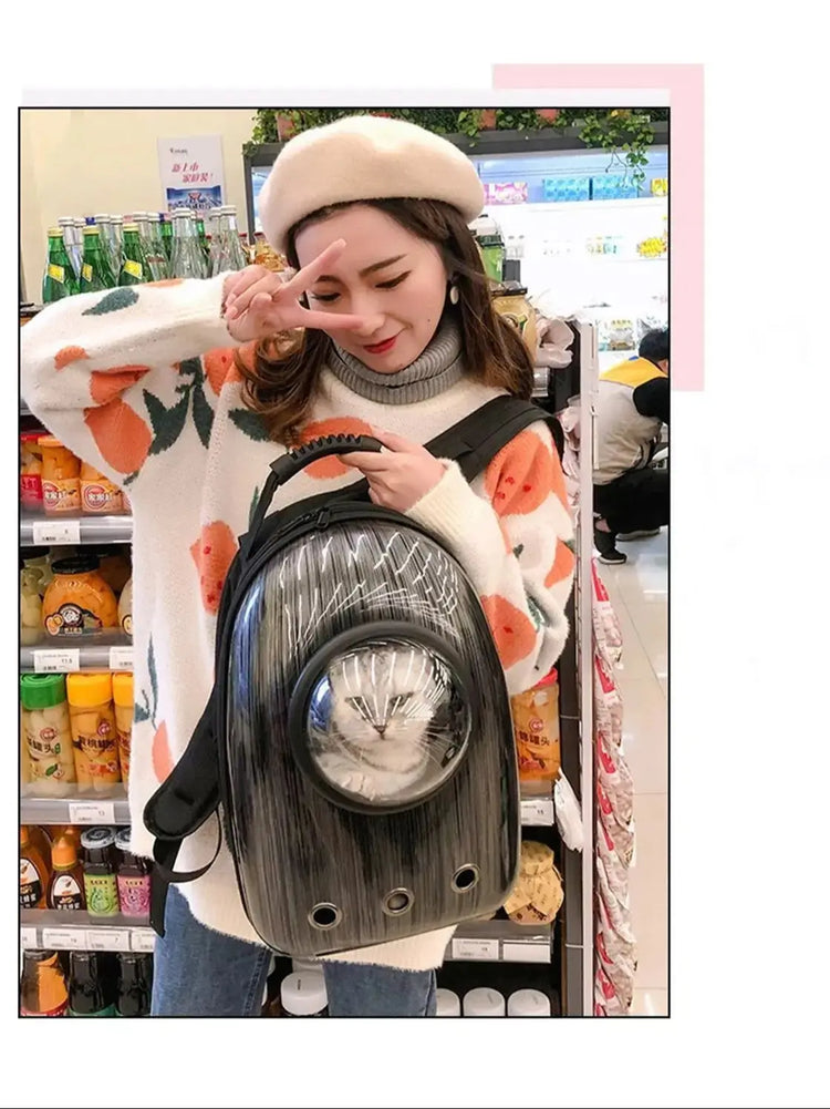 Borsa per il trasporto di animali domestici zaino per animali domestici borsa per gatti di grande capacità borsa in uscita, zaino per animali domestici portatile zaino per animali domestici traspirante - My Hashtag Shop
