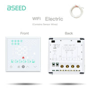 BSEED Wifi Smart termostati caldaia elettrica riscaldamento a pavimento dell'acqua Controller centrale interruttore presa pannello in vetro parte accessorio fai da te HASHTAG