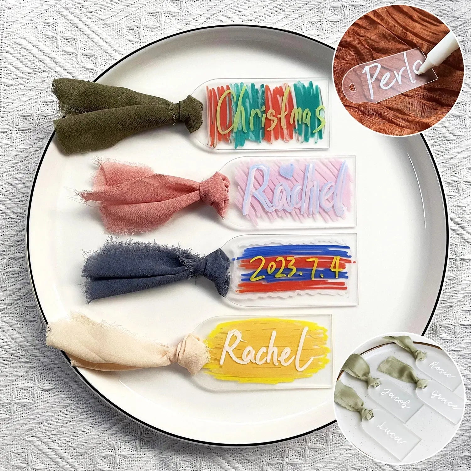 Acrylic Wedding Place Card Frosted Acrylic Name Tag Arch 10/20/50Pcs - HASHTAG