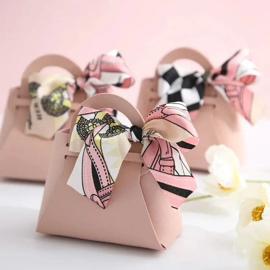Leather Gift Bags Mini Handbag With Ribbon 5PCS - HASHTAG