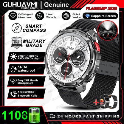Nuovo T-REX3 Ultra 1100mAh Batteria SmartWatch 10ATM GPS impermeabile Bussola Torcia 1.7 "AMOLED HD Chiamata Sport Smart Watch da uomo - My Hashtag Shop