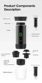 Macchina per caffè espresso portatile elettrica wireless per auto e casa Caffettiera da campeggio Caffettiera da viaggio in polvere con capsule 3 in 1